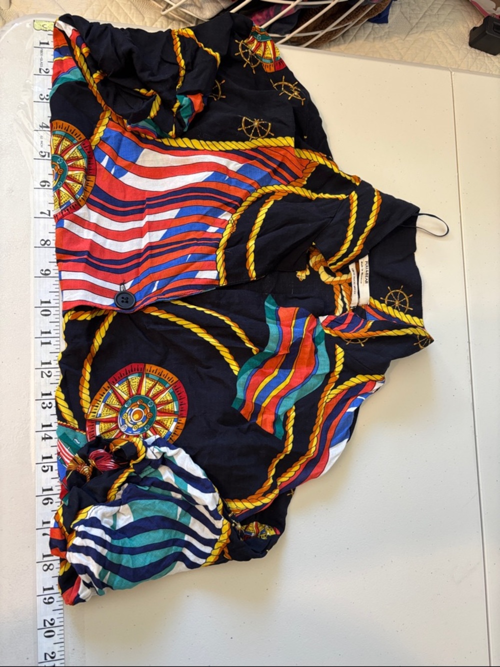 Pull&Bear Nautical Crop Top Size XS Summer Festival Boat Sailor Kitsch Artsy Mom - Picture 9 of 10